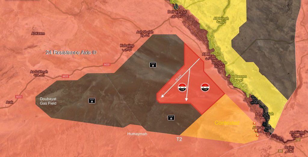 Syrian Government Forces Achieve Large Progress In Their Operation Against ISIS In Deir Ezzor Desert (Map)