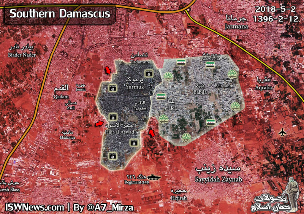 Map Update: Military Situation In Southern Damascus On May 2, 2018