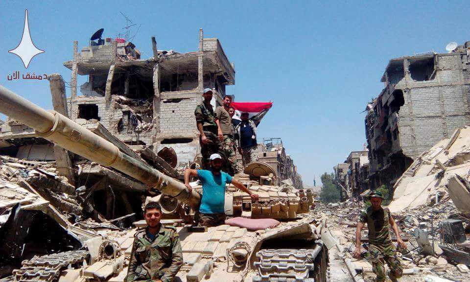 In Photos: Syrian Troops Celebrating Liberation Of Yarmouk In Southern Damascus