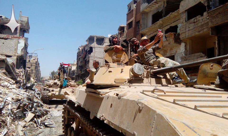 In Photos: Syrian Troops Celebrating Liberation Of Yarmouk In Southern Damascus