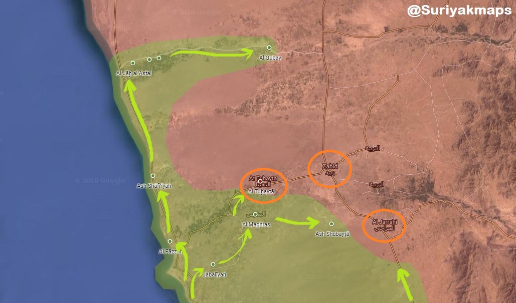 Saudi-led Coalition Is About To Capture Three More Districts Along Western Yemeni Coast (Map)