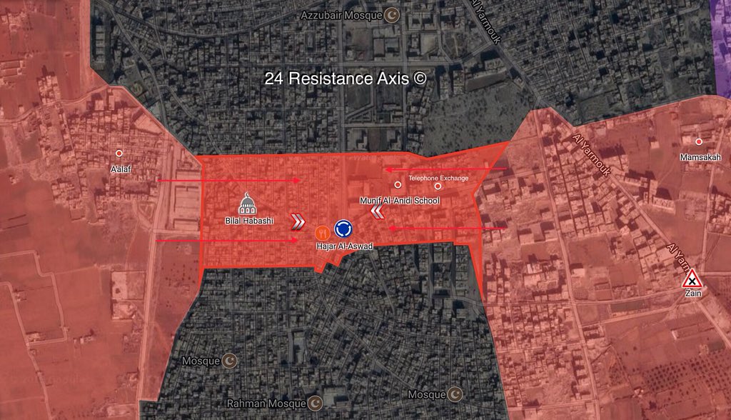 Syrian Army Splits ISIS Pocket In Southern Damascus Into Two Parts (Map)