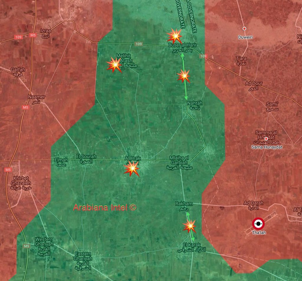 Government Forces Attack Militants' Supply Lines In Eastern Daraa (Map)