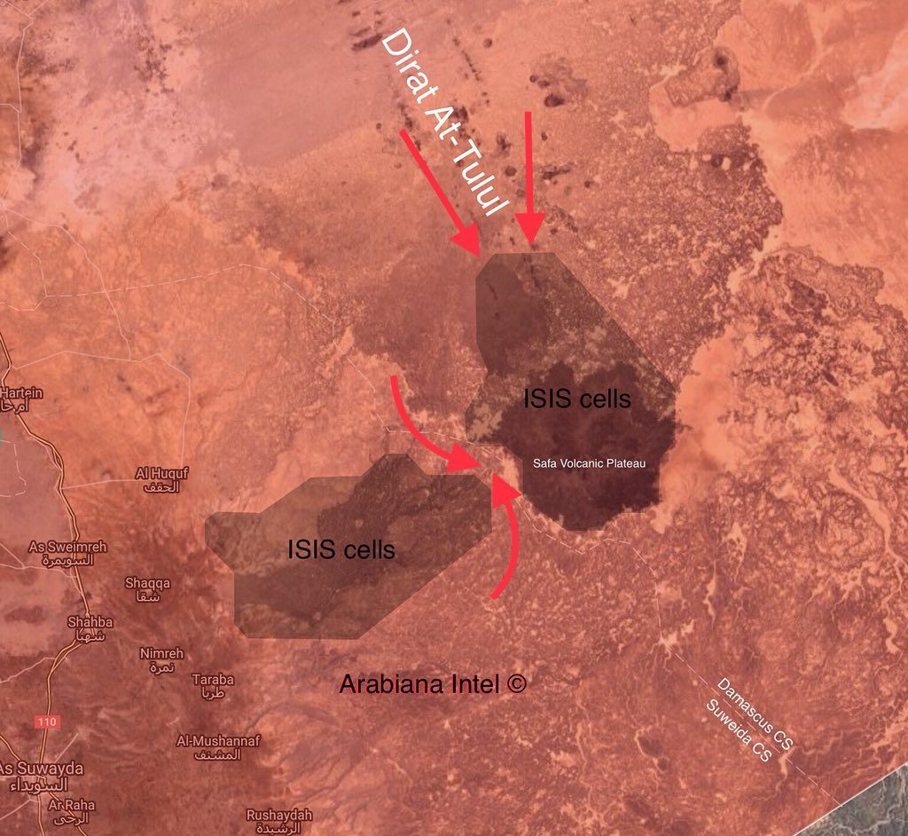 In Maps: Syrain Government Forces' Progress Against ISIS Cells In Eastern Al-Suwayda