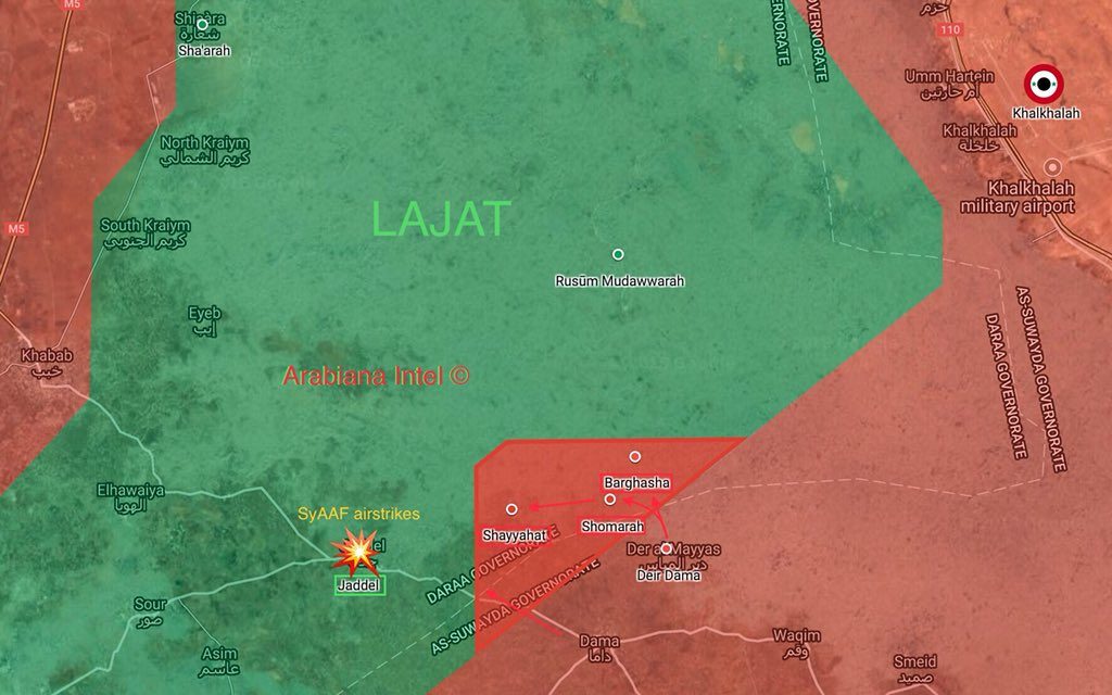 In Maps: Tiger Forces Pressure Militants In Lajat District In Northeastern Daraa