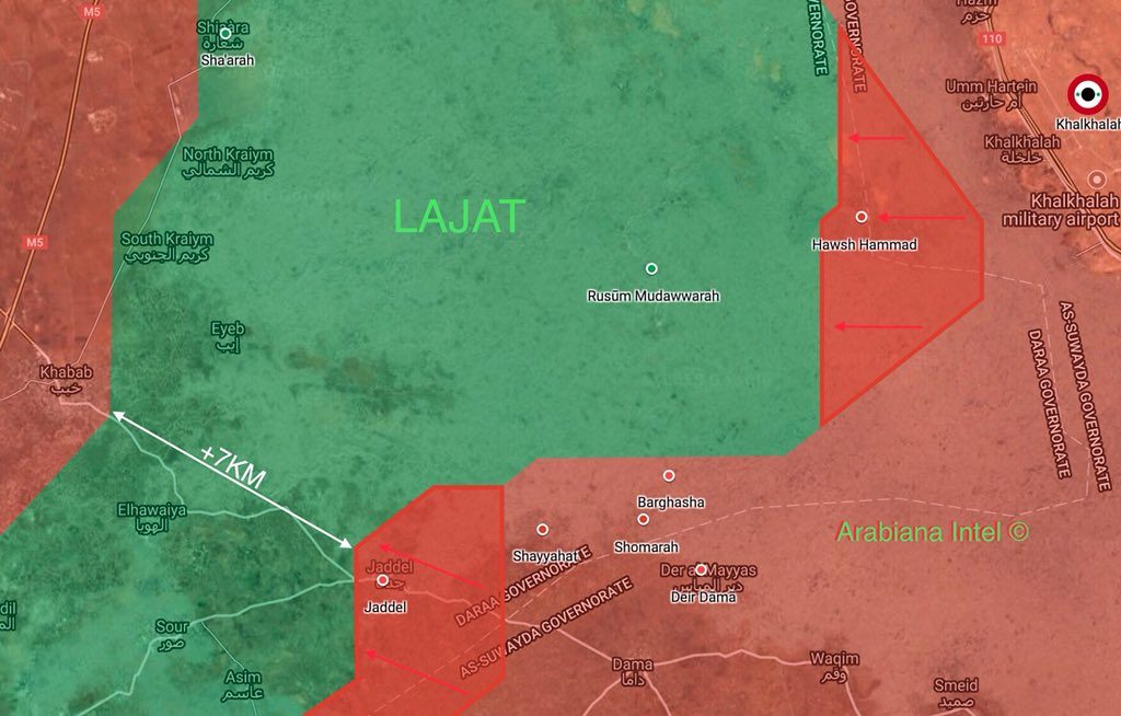 Tiger Forces Regain Two More Villages From Militants In Lajat District In Daraa Province (Map)