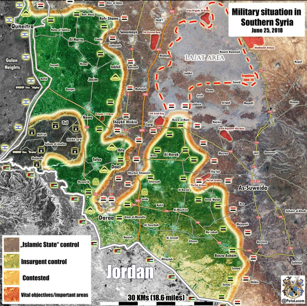 Map Update: Military Situation In Southern Syria Following Liberation Of Lajat District