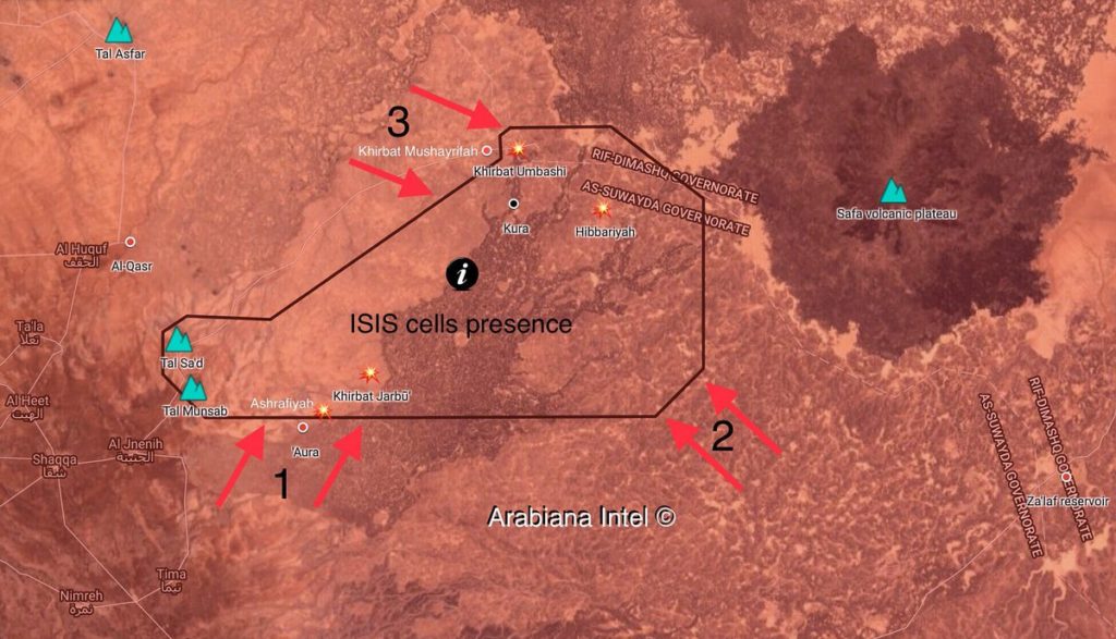 Map Update: Syrian Government Forces' Operation Against ISIS Cells In Al-Suwayda