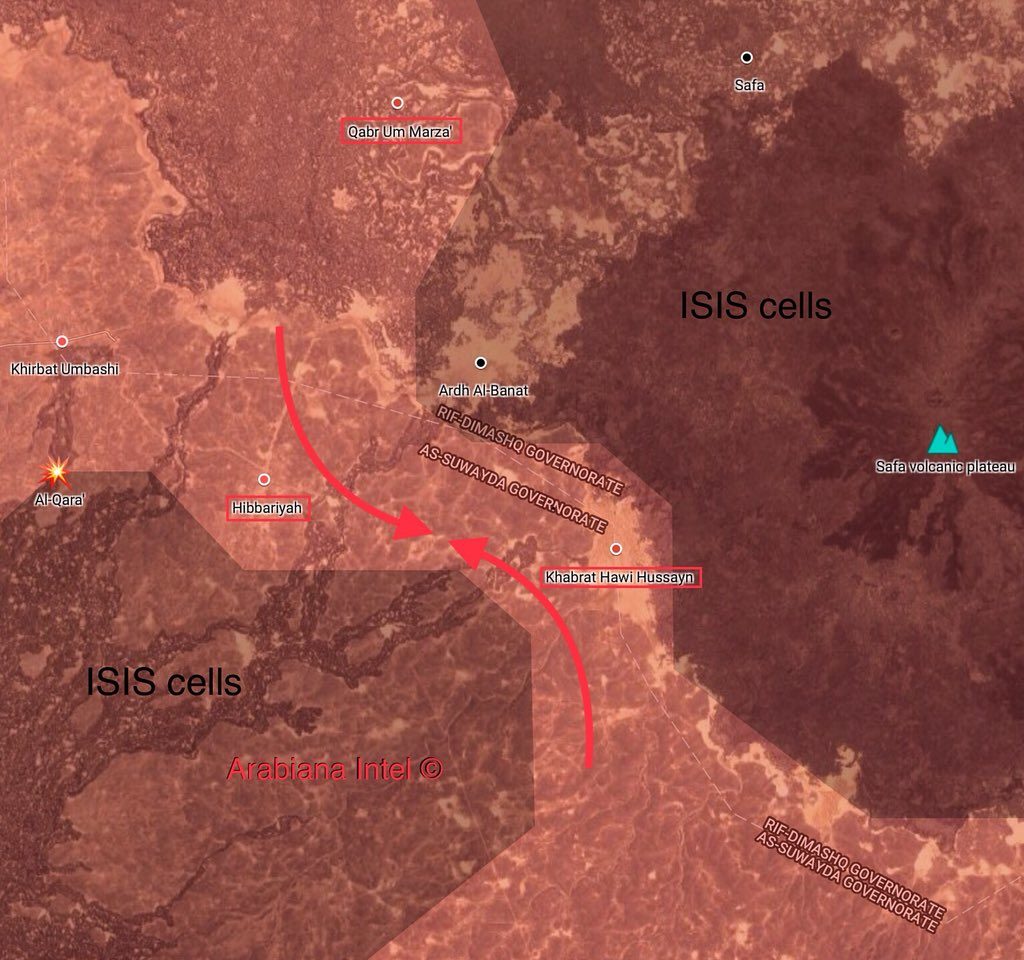 In Maps: Syrain Government Forces' Progress Against ISIS Cells In Eastern Al-Suwayda