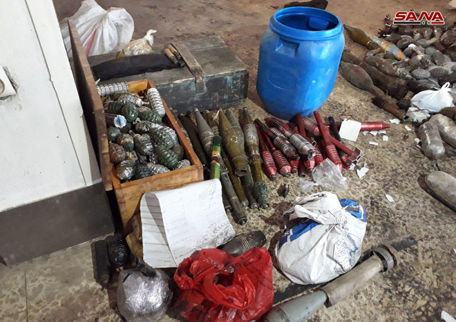 Syrian Security Forces Seize More IEDs And Mines In Liberated Areas Of Southern Damascus (Photos)