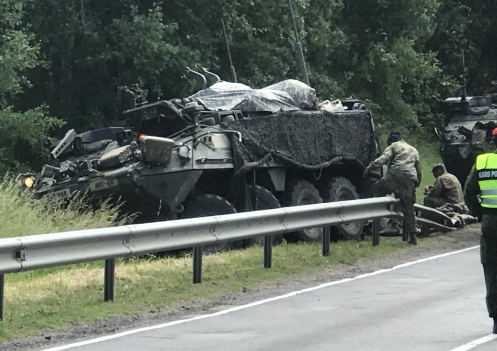 4 US Armoured Vehicles Collide In Lithuania Injuring 13