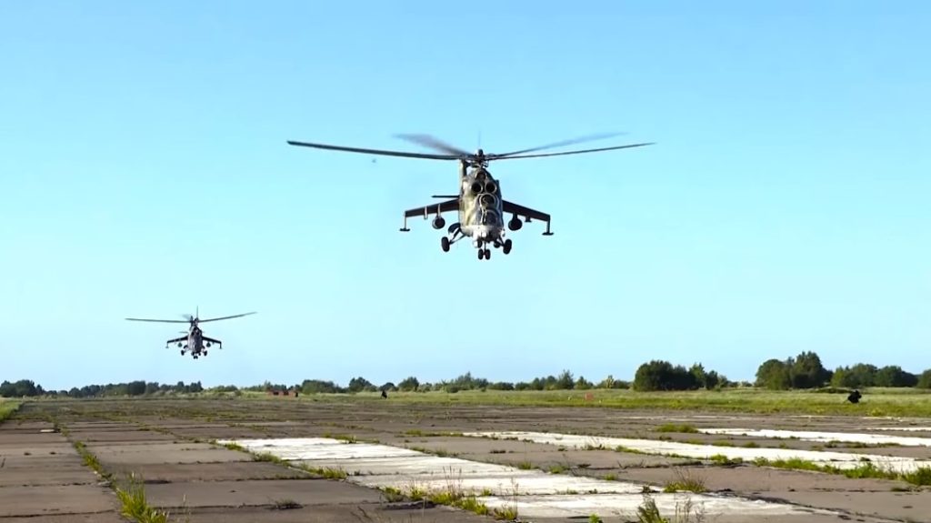 Russian Mi-24 And Mi-8 Military Helicopters Practice Hitting Targets (Video)