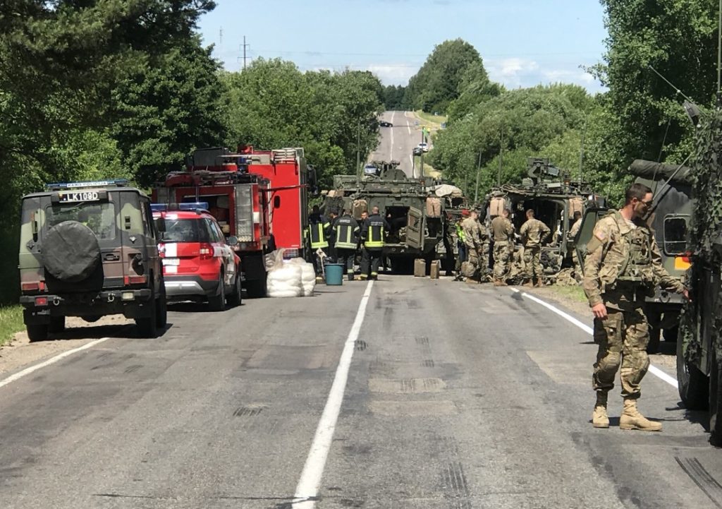 4 US Armoured Vehicles Collide In Lithuania Injuring 13