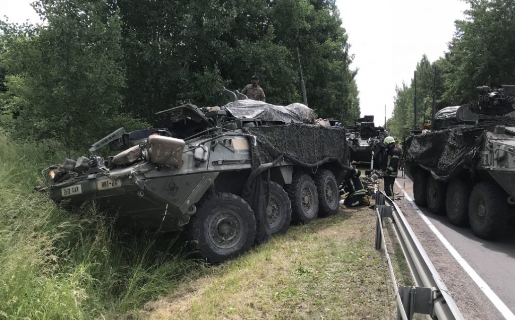 4 US Armoured Vehicles Collide In Lithuania Injuring 13