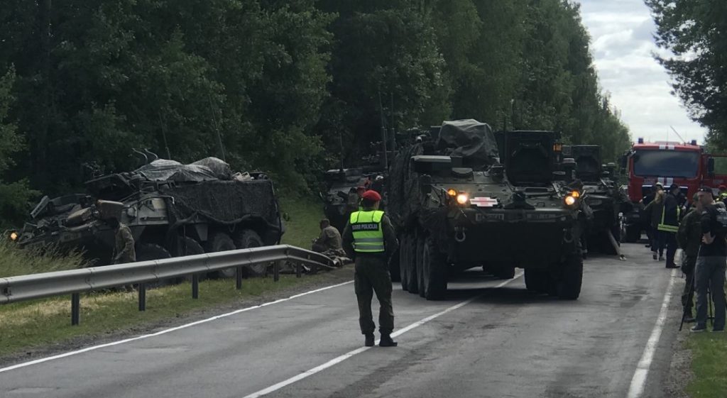 4 US Armoured Vehicles Collide In Lithuania Injuring 13