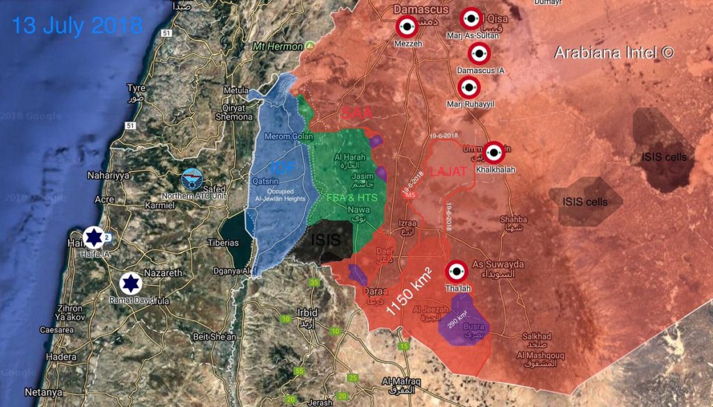 Syrian Army Liberated 1,150 km2 From Militants Since Start Of Operation In Daraa Province (Map)