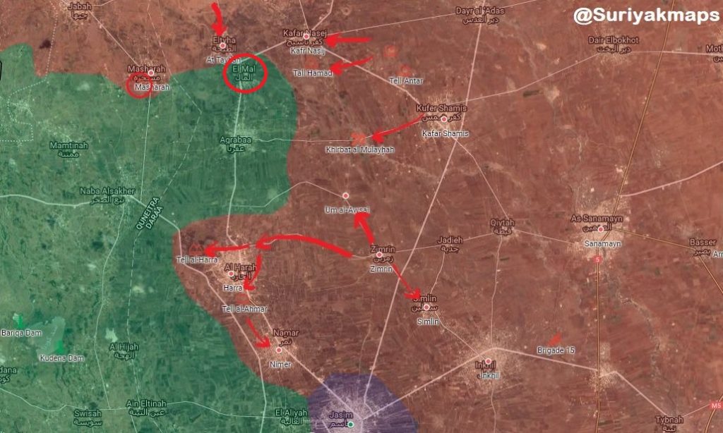 Government Troops Liberate al-Mal, Aqrabaa Villags And Nearby Points In Southern Syria (Map)