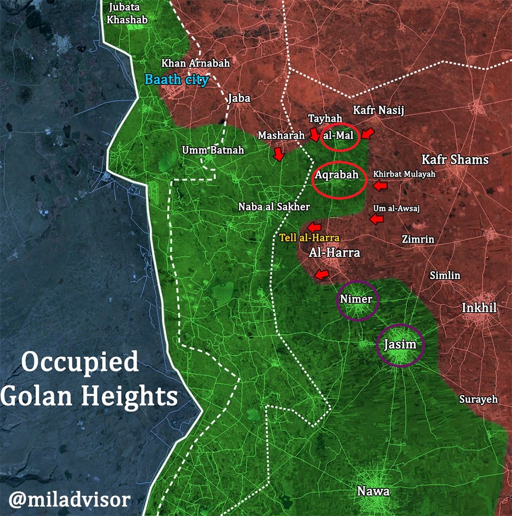 Pro-Government Forces Fully Secured Busra al-Sham and Hrak, Entered Aqrabah In Southern Syria (Map)