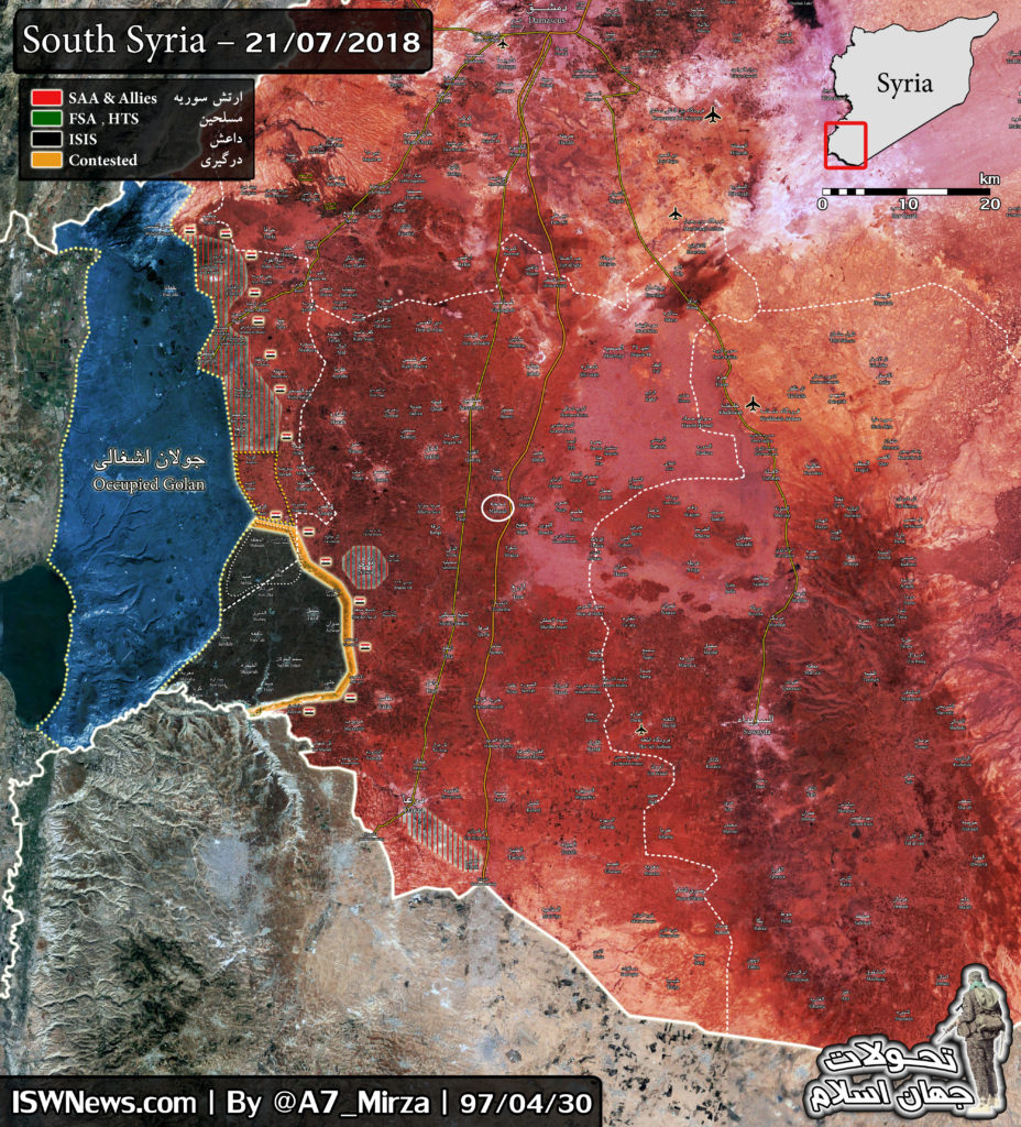 Map Update: Military Situation In Southern Syrian Provinces Of Daraa And al-Quneitra