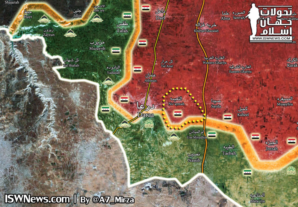 Government Forces Isolated Militant-held Part Of Daraa City From Eastern Direction (Map)