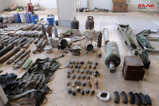 Governemnt Forces Capture Weapons Left Behind By ISIS In Villages Of Babila, Yalda and Beit Sahem In Southern Syria (Photos)