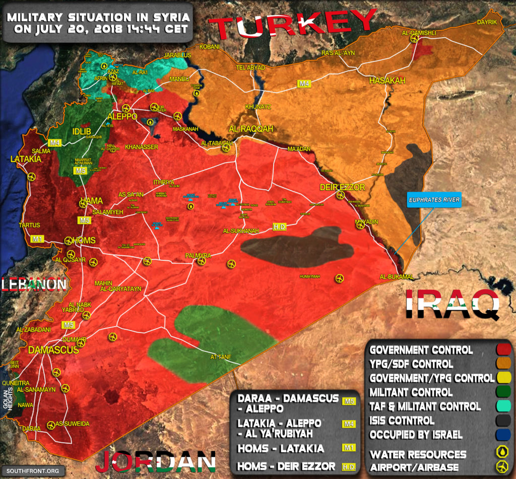 Military Situation In Syria On July 20, 2018 (Map Update)