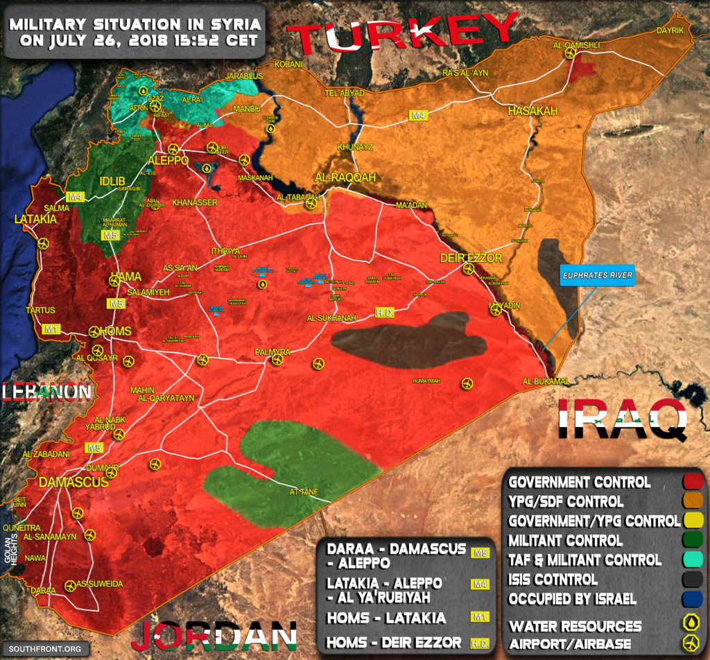 Military Situation In Syria On July 26, 2018 (Map Update)