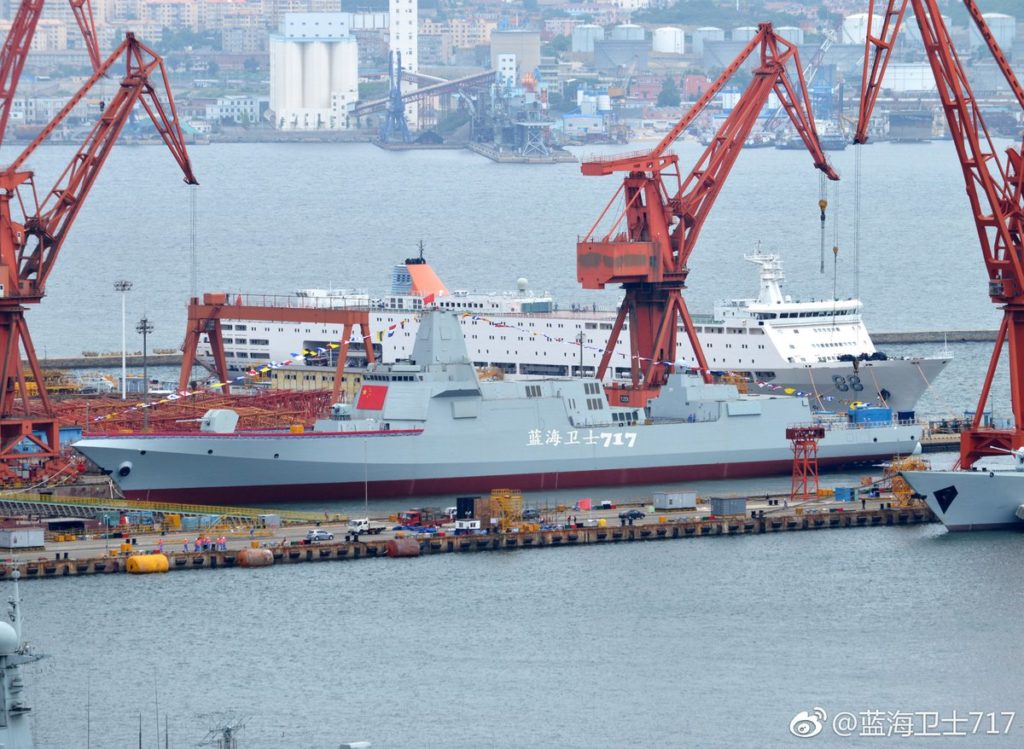 China Launches Two Type 055 Guided Missile Destroyers (Photos)