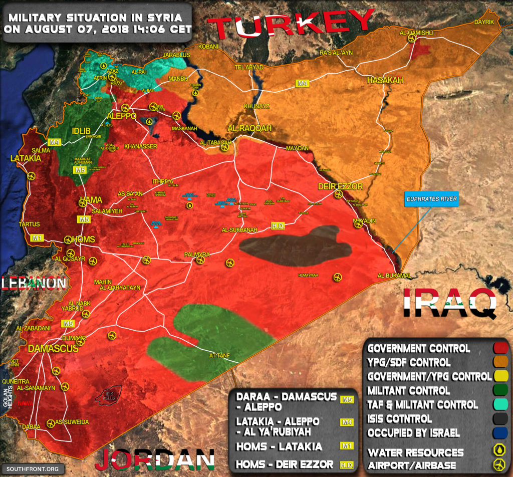 Military Situation In Syria On August 7, 2018 (Map Update)