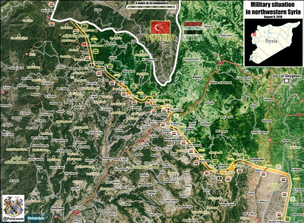 Military Situation In Northern Latakia On August 9, 2018 (Syria Map Update)