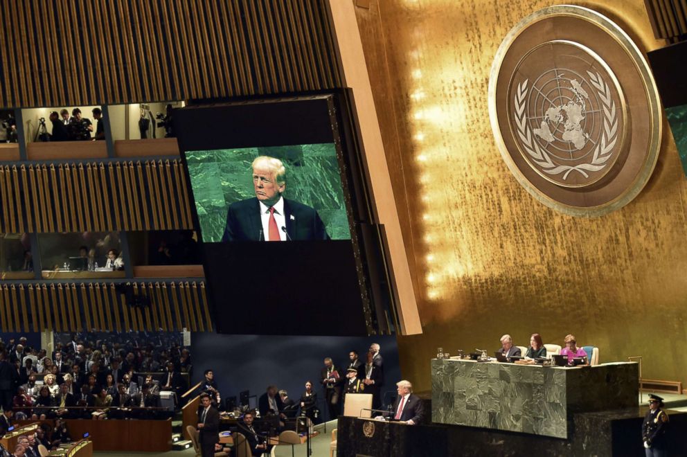 In UN Speech Trump Threatens Syria Wtih Strikes, Slams Iran, Boasts Of Accomplishments