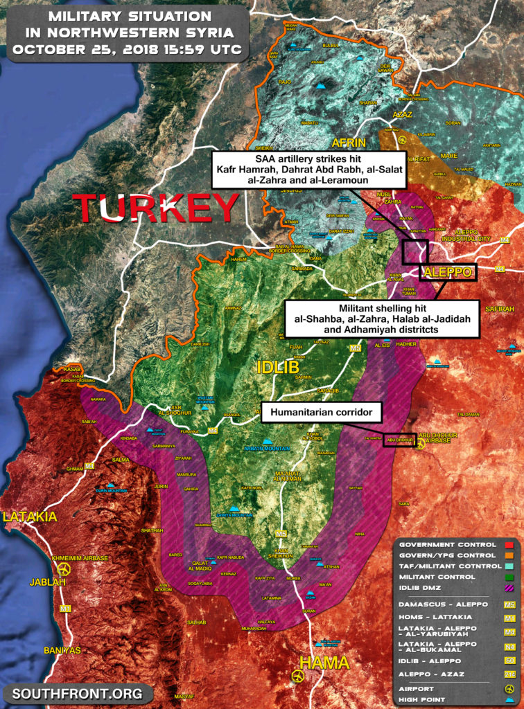 Military Situation In Northwestern Syria On October 25, 2018 (Map Update)