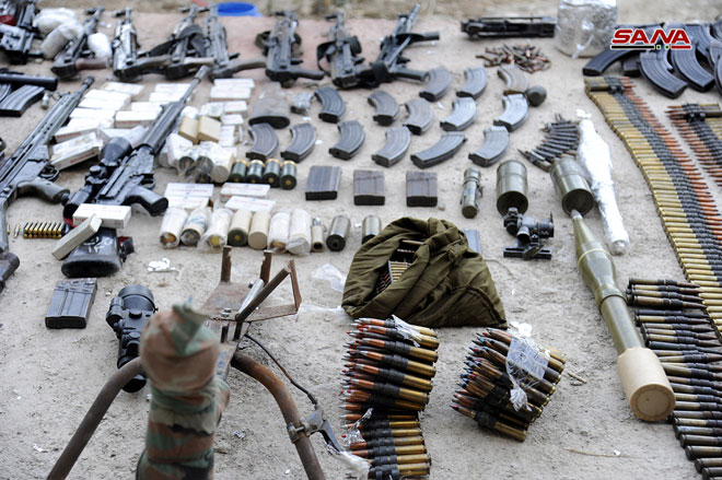 Syrian Security Forces Uncover Weapons Cache In Southern Damascus (Photos)