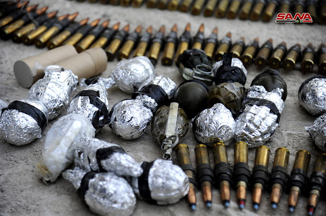 Syrian Security Forces Uncover Weapons Cache In Southern Damascus (Photos)