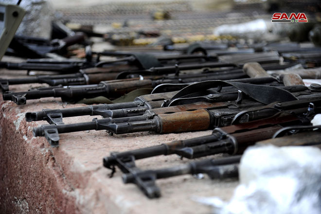 Syrian Security Forces Uncover Weapons Cache In Southern Damascus (Photos)