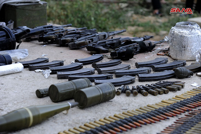 Syrian Security Forces Uncover Weapons Cache In Southern Damascus (Photos)