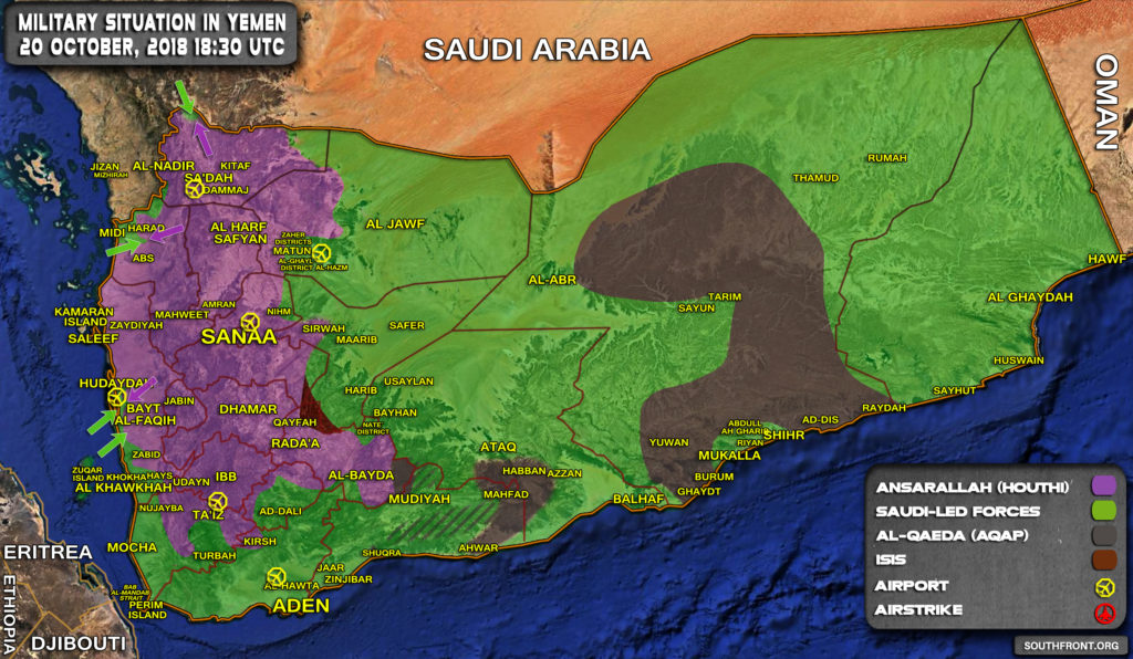 Map Update: Saudi-led Coalition Pressure Houthis In Western And Northern Yemen