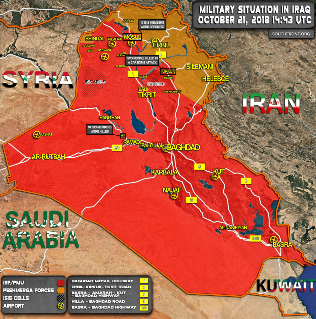 Map Update: Military Situation In Iraq On October 21, 2018