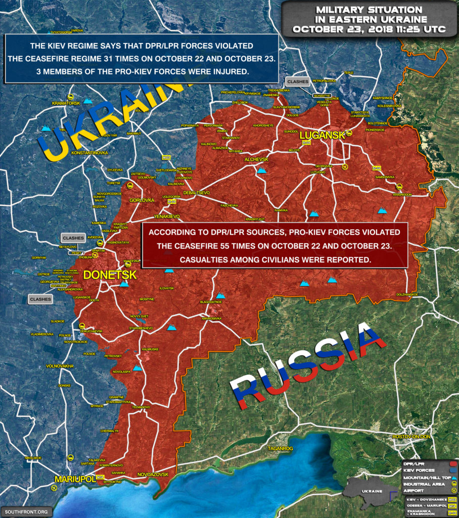 Military Situation In Eastern Ukraine On October 23, 2018 (Map Update)