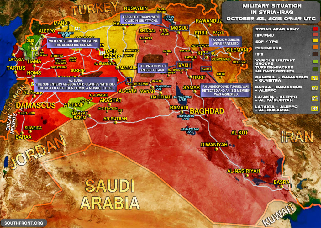 Military Situation In Syria And Iraq On October 23, 2018 (Map Update)