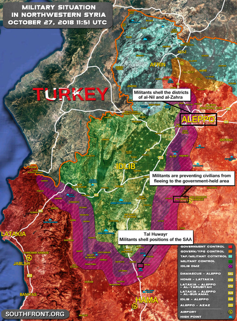 Military Situation In Northwestern Syria On October 27, 2018 (Map Update)