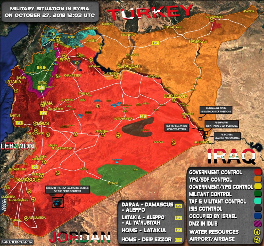 Map Update: Military Situation In Syria On October 27, 2018