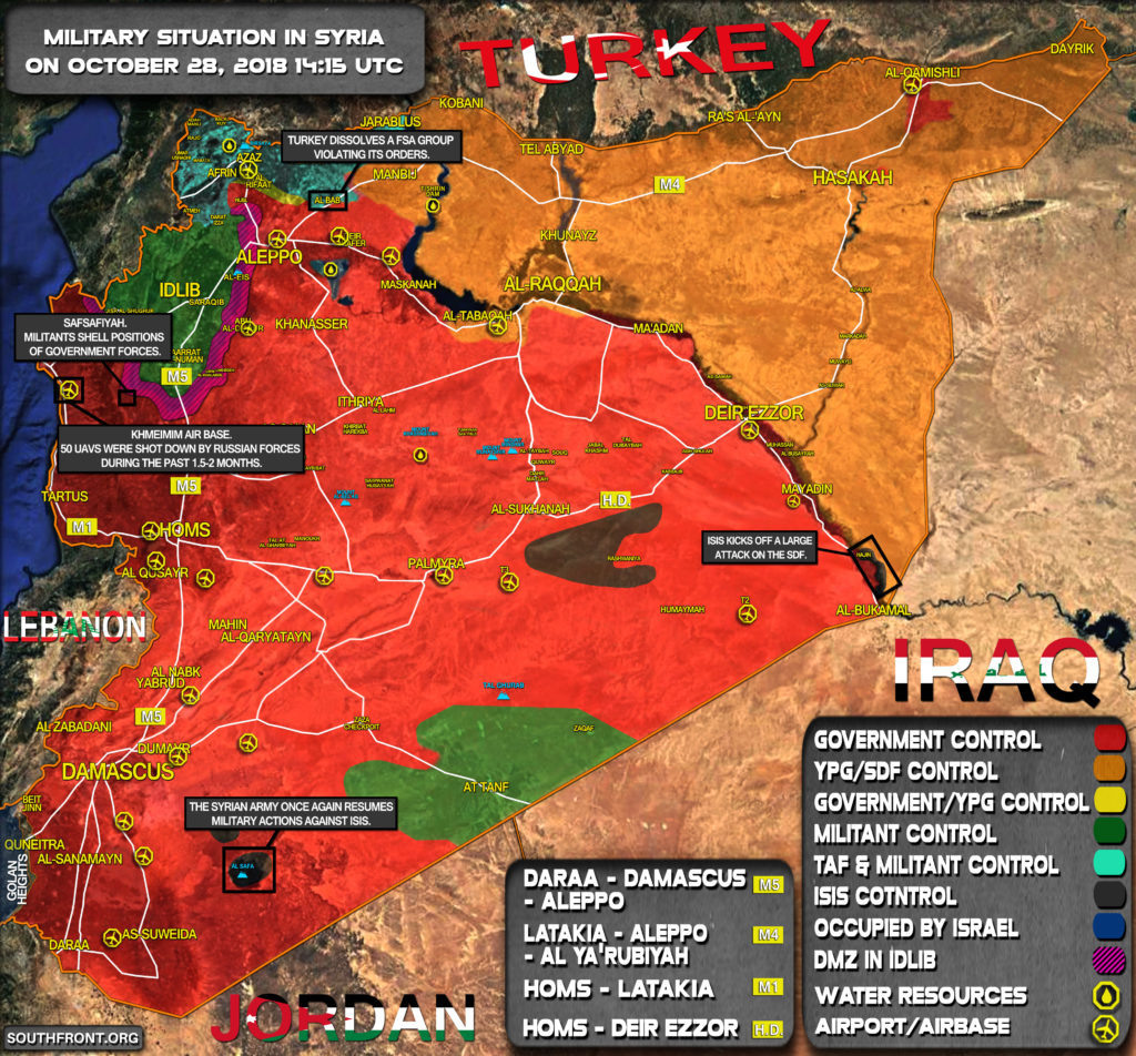 Map Update: Military Situation In Syria On October 28, 2018