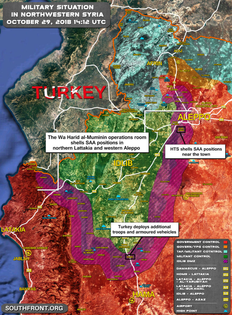 Military Situation In Northwestern Syria On October 29, 2018 (Map Update)