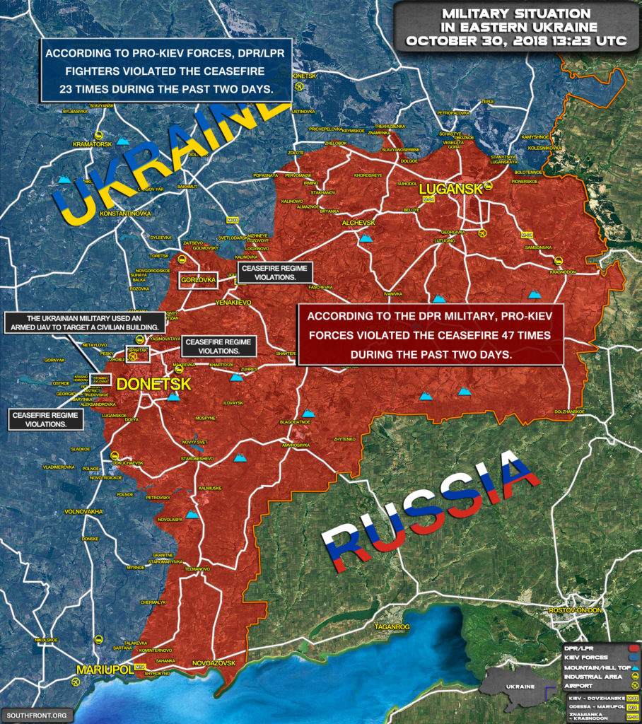 Military Situation In Eastern Ukraine On October 30, 2018 (Map Update)