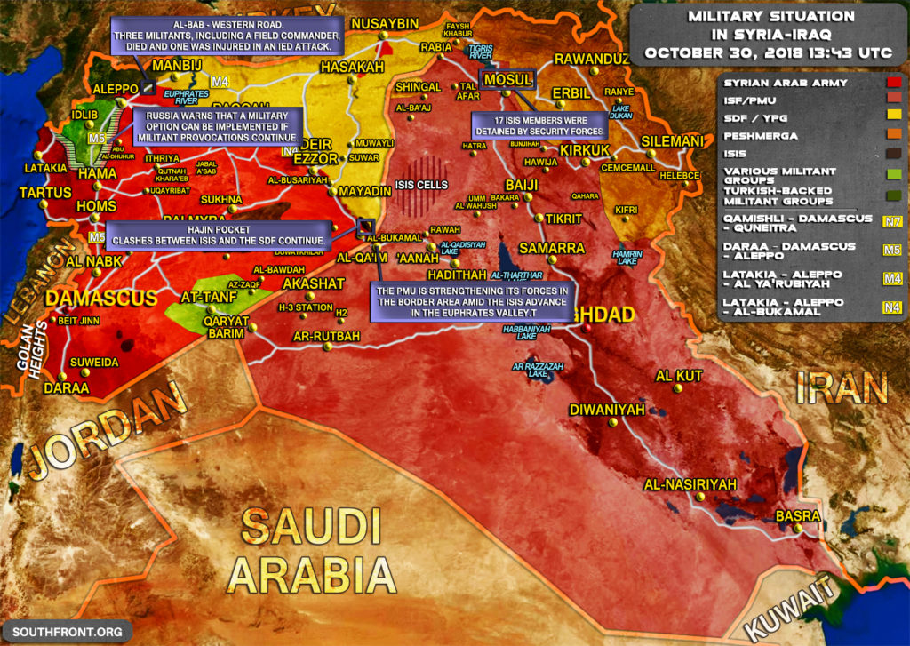 Military Situation In Syria And Iraq On October 30, 2018 (Map Update)