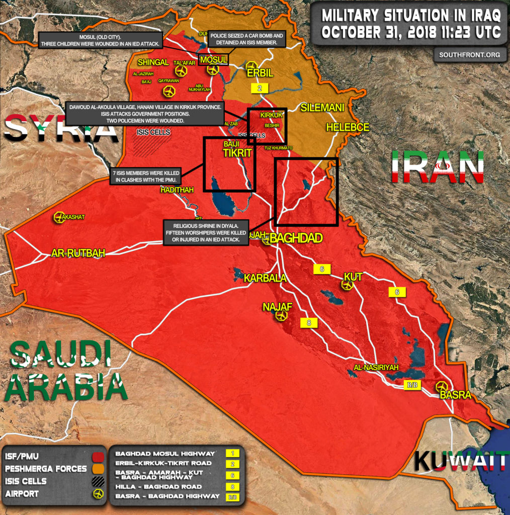 Military Situation In Iraq On October 31, 2018 (Map Update)