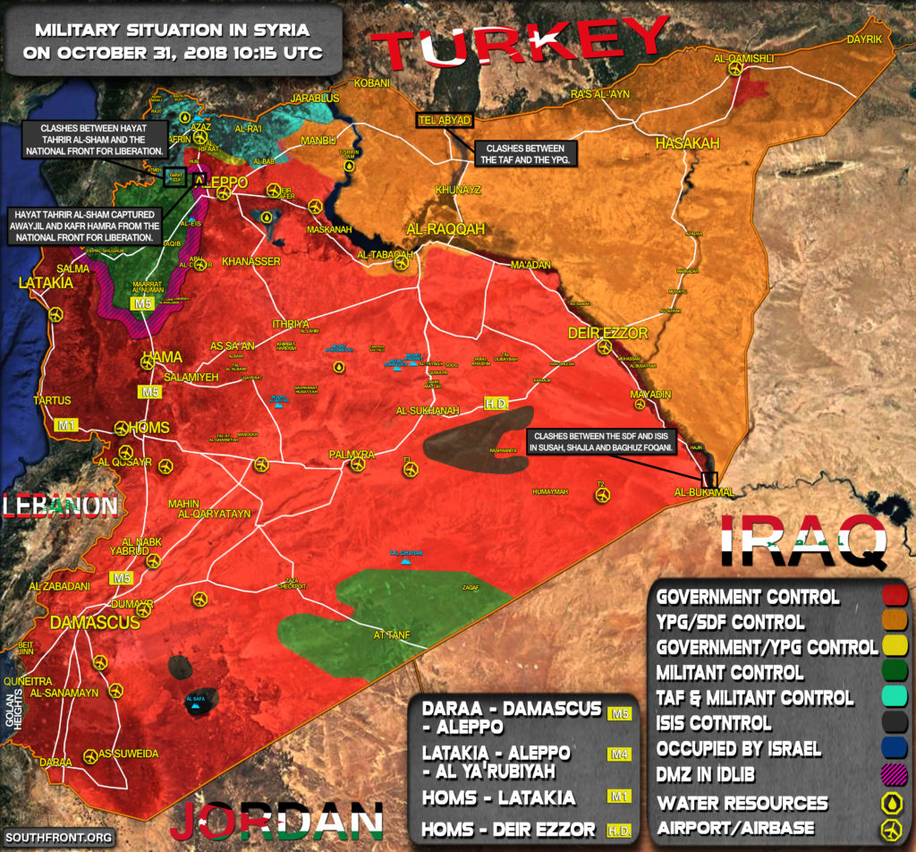 Military Situation In Syria On October 31, 2018 (Map Update)