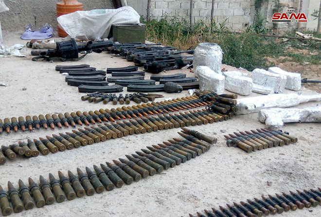 Syrian Security Forces Uncover Weapons Cache In Southern Damascus (Photos)