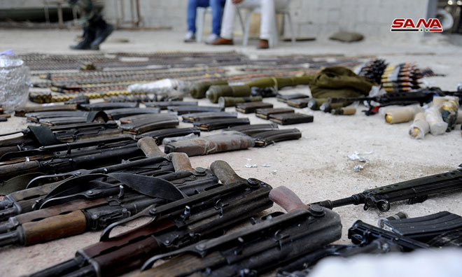 Syrian Security Forces Uncover Weapons Cache In Southern Damascus (Photos)